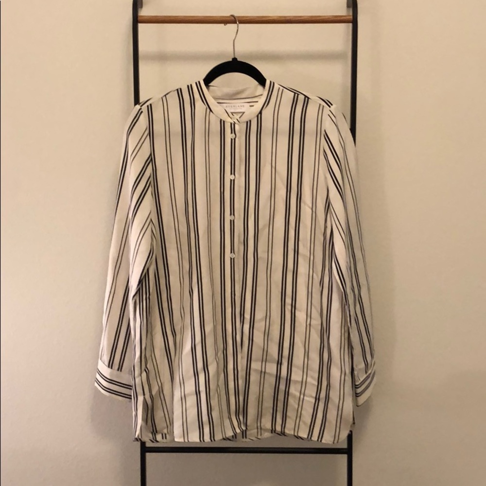 Everlane Striped silk button down shirt